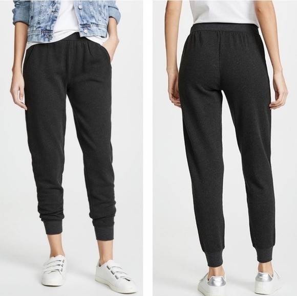 New ATM French Terry Pull-On Slim Fit Cropped Charcoal Jogger Sweatpants Medium - Picture 1 of 14